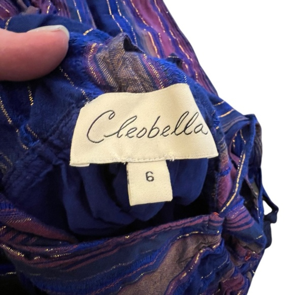 Cleobella Lois Metallic Stripe Wide Leg Jumpsuit Lined Size 6 Anthropologie CUTE - Picture 10 of 12